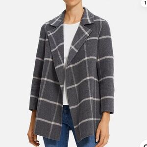Theory Clairene Wool Blend Coat Gray